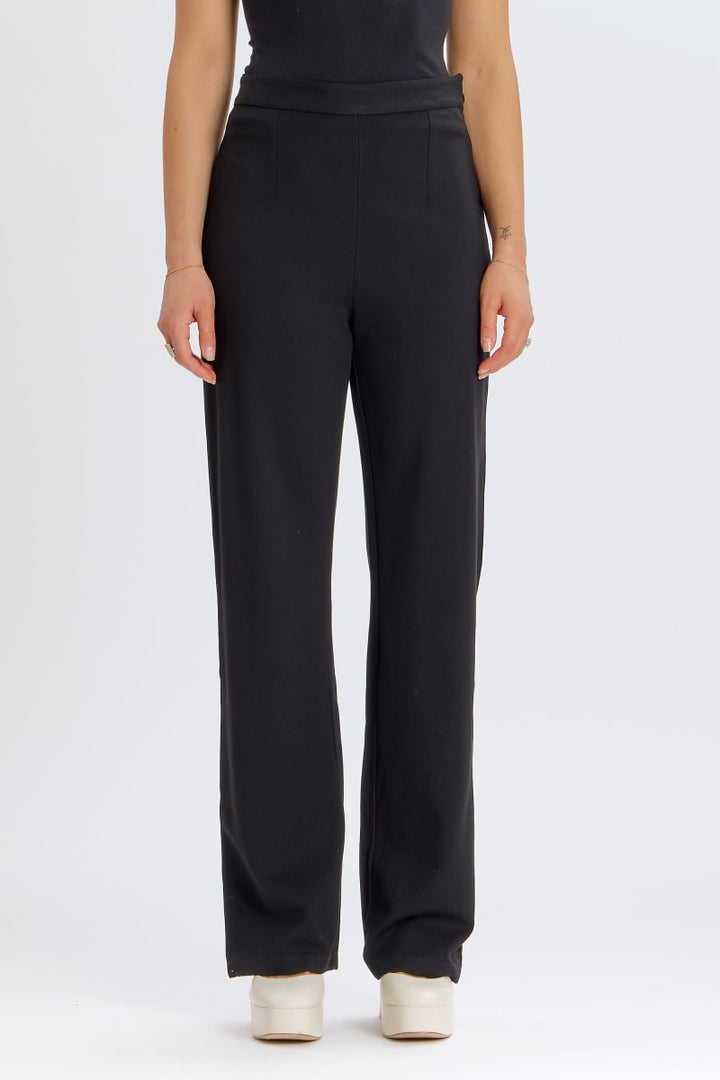Wide Leg Trousers - Black