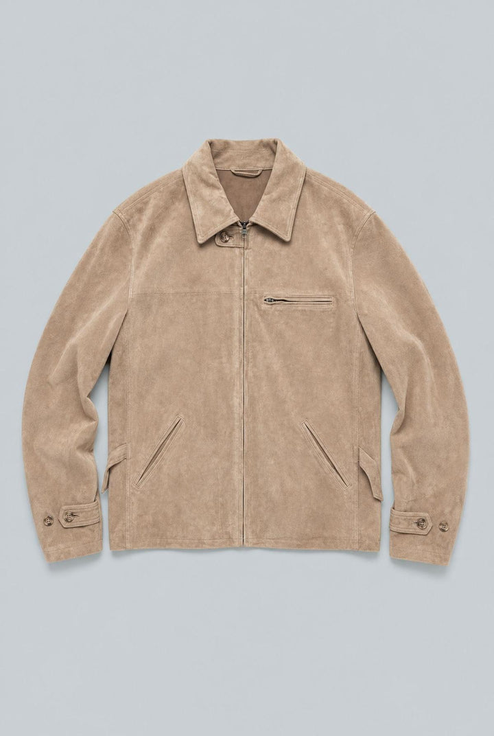 Almond & Gold Leather Jacket - Almond