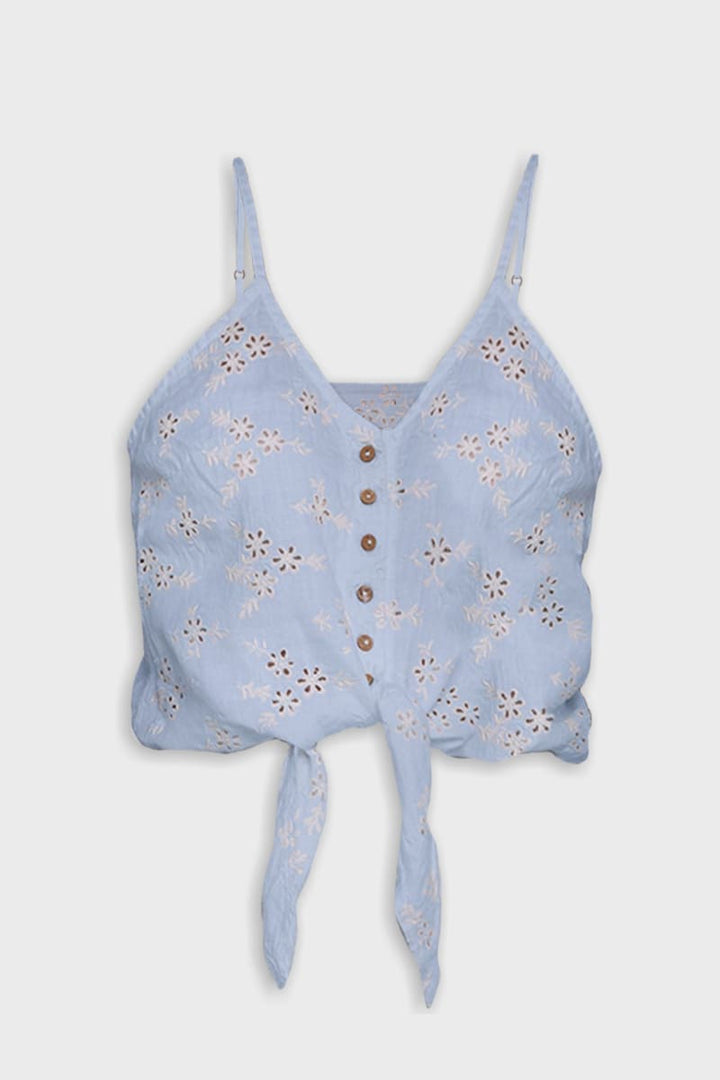 Pool Day Tan Lines Top - Summer Blue