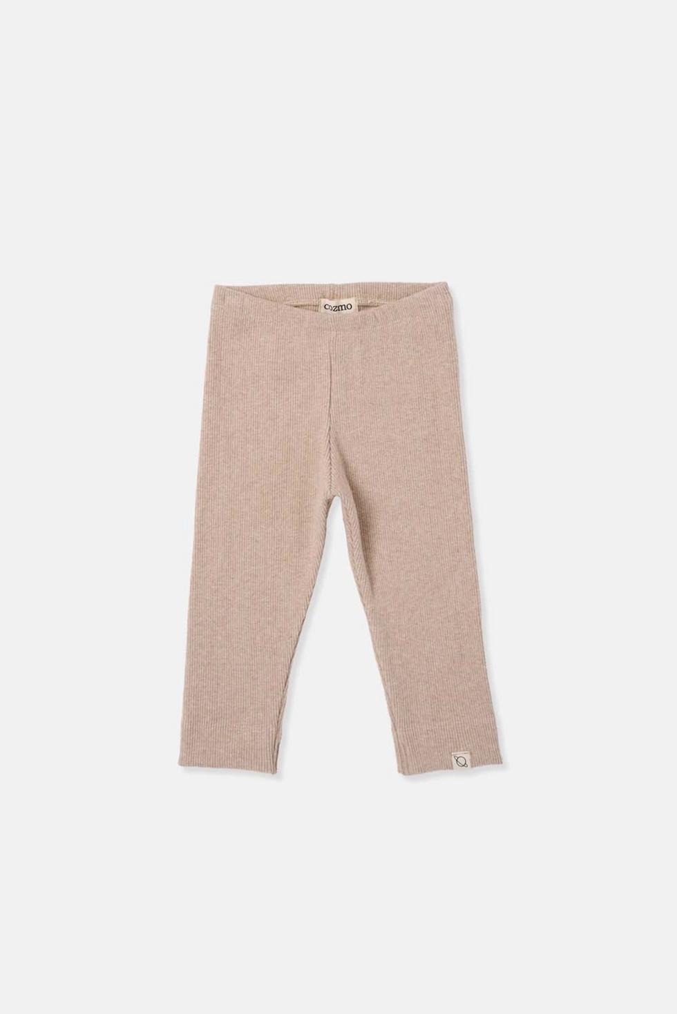 Soft rib baby leggings - Beige