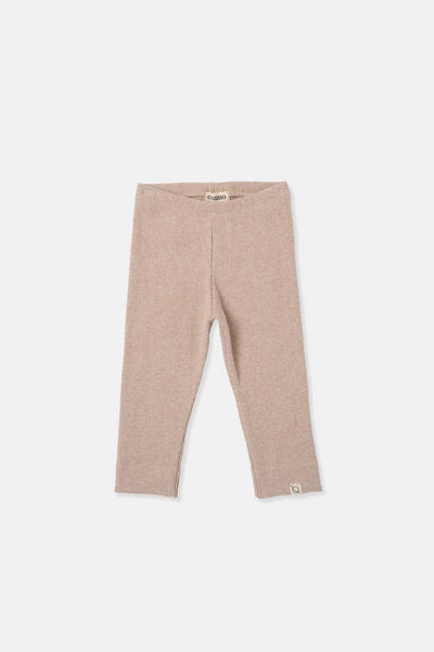 Soft rib baby leggings - Beige