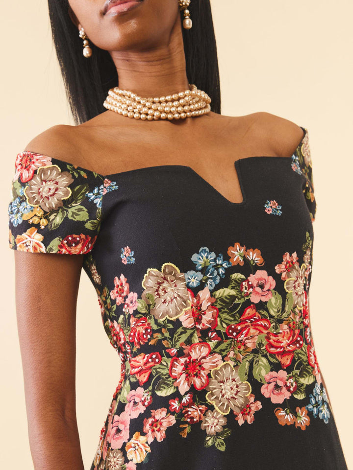 Sydney Dress - Black Victorian Floral