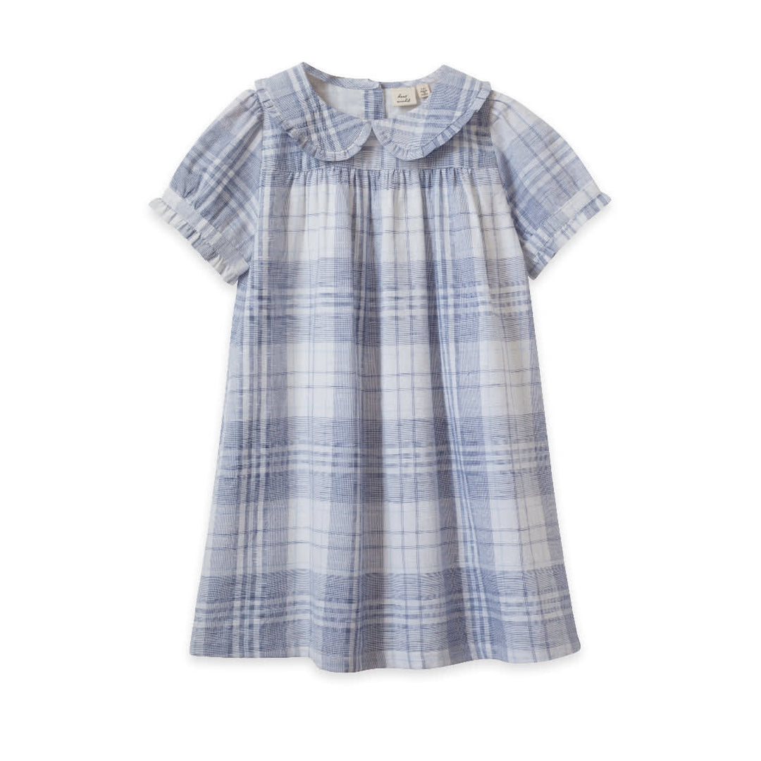Selah Dress - Blue-slub Check