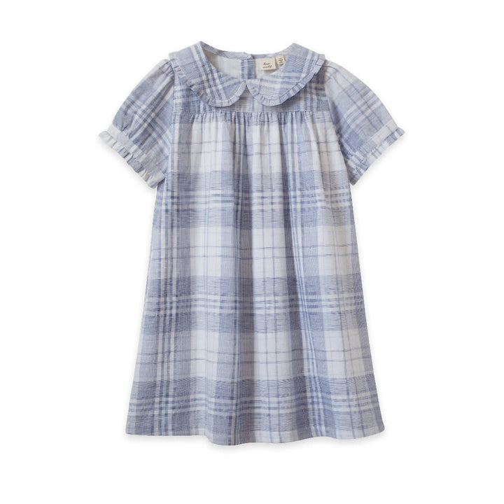 Selah Dress - Blue-slub Check