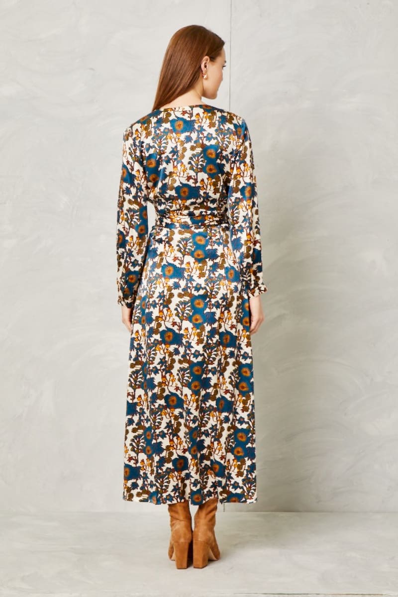 Rose Dress - Silk-Yellowstone Blanc Floral