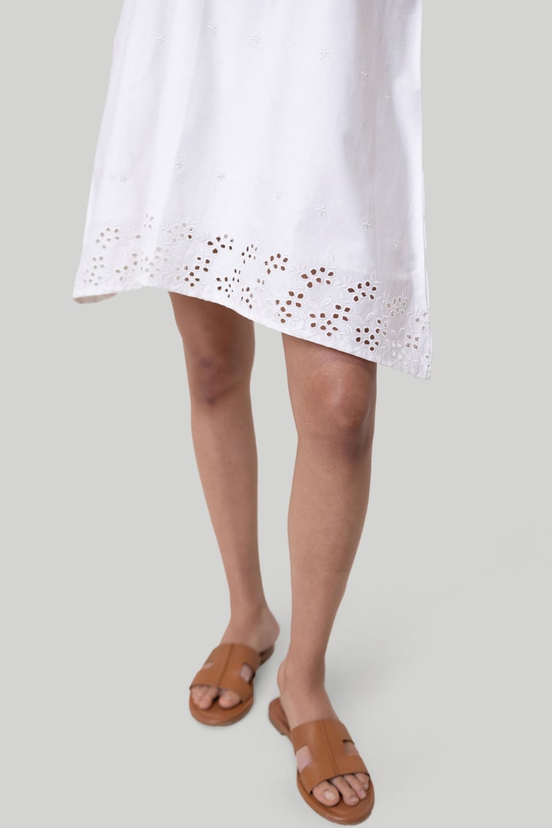Short Tent Dress - Coconut White