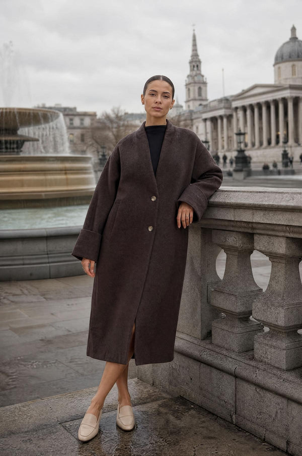 Oversized Coat - Brown