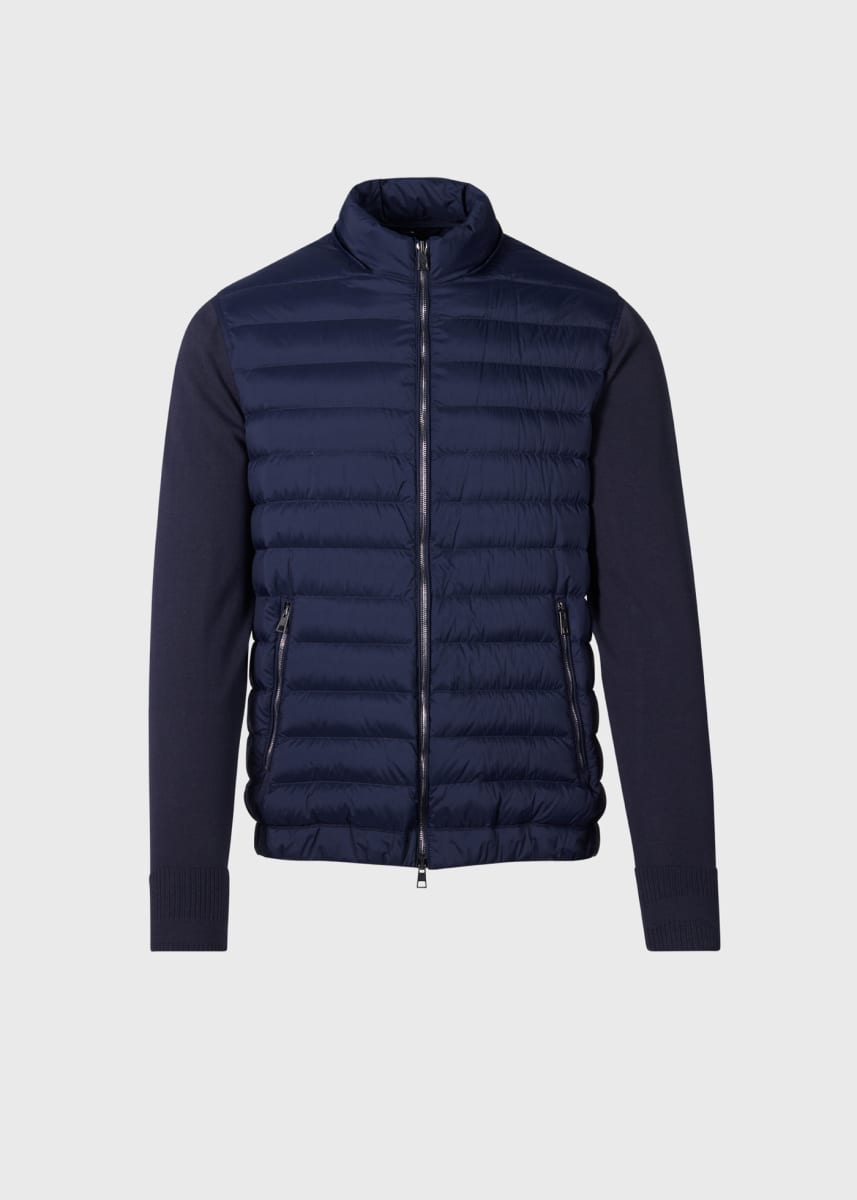 Quilted Jacket with Hood - Navy