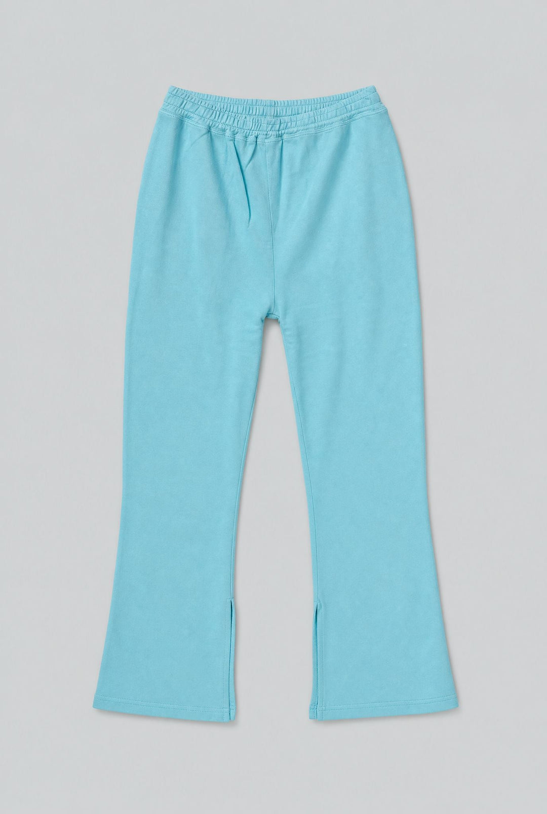 Wide Leg Sweatpants With Slits - Blue