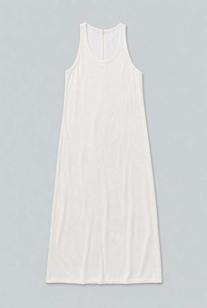 Scoop-Neck Sablé Dress - Macadamia