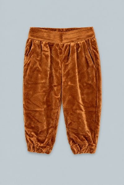 Kids Velour Joggers - Burnt Orange
