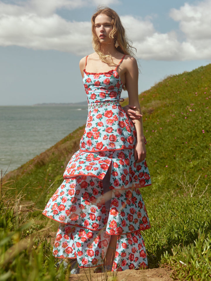 Wendy Dress - Clear Sky/Salsa Large Floral