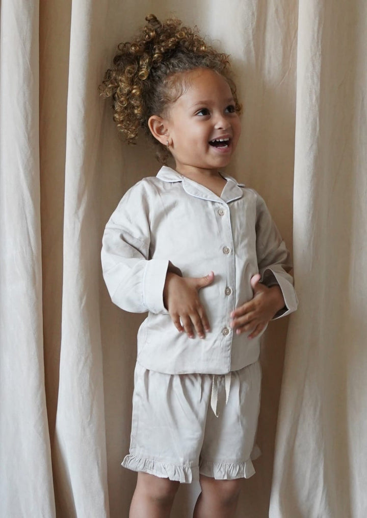 Pajamas Sateen Ruffle Shorts - Fawn