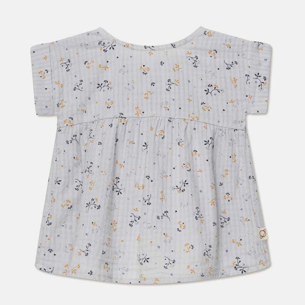 Muslin Floral Baby Dress & Bloomers - Soft Grey Dresses + Skirts My Little Cozmo 