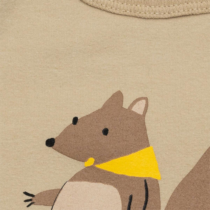 Squirrel Baby Bodysuit - Beige