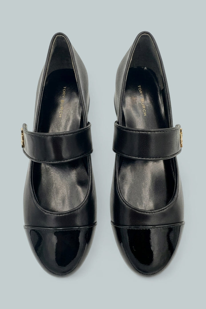 Captoe Mary Jane Flats - Perfect Black