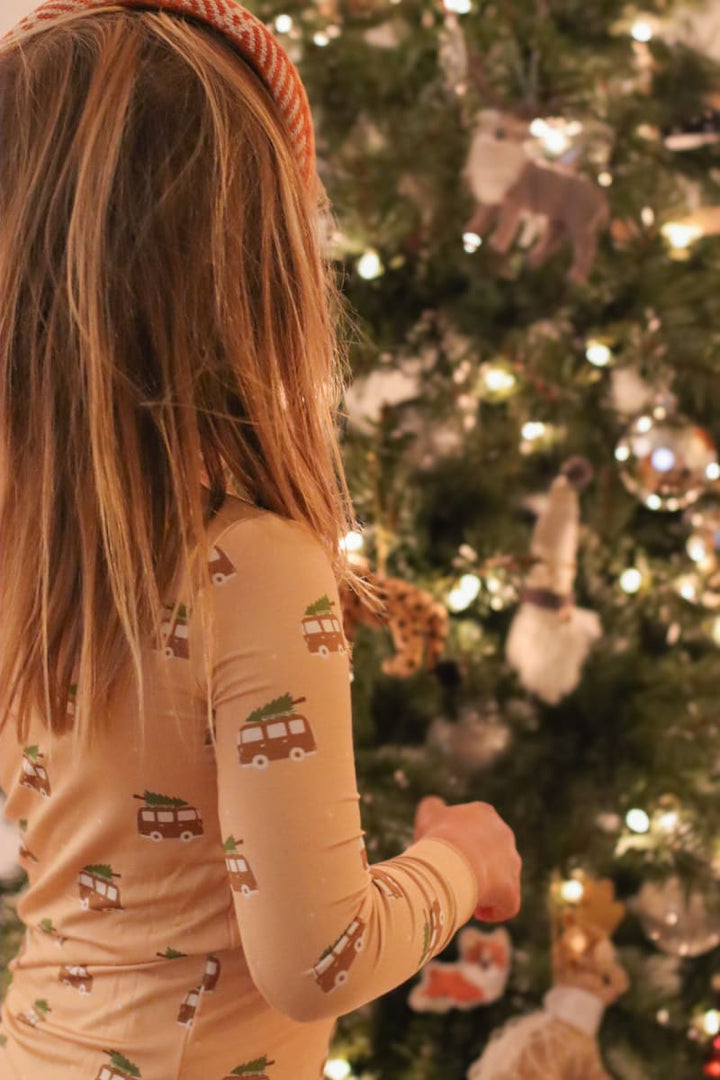 Bamboo Zip Romper - Christmas Van