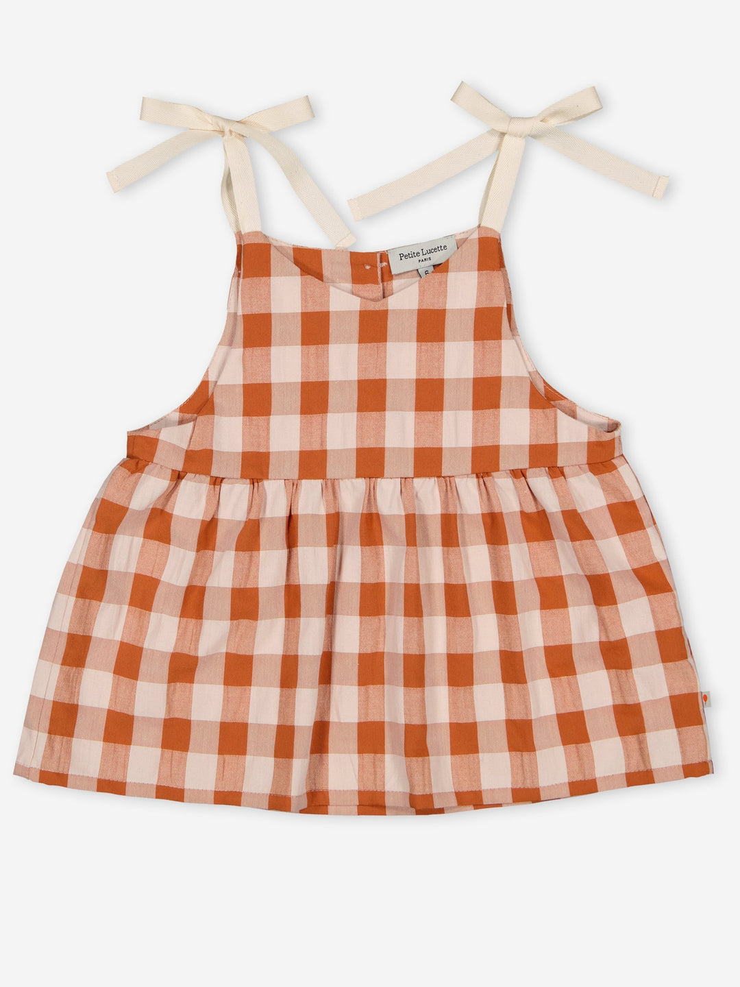 Helene Square Top - Rust Gingham