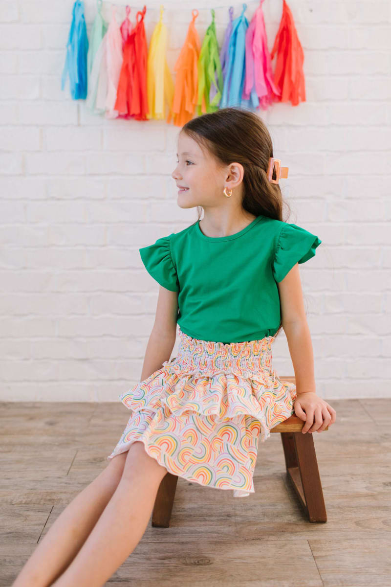 Ruffle Skirt - Primary Rainbow