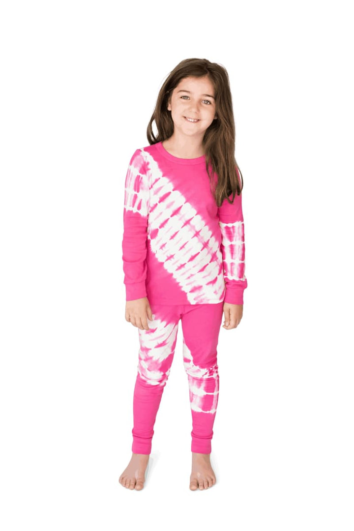 Long John Pajama Set - Fuchsia Tie Dye