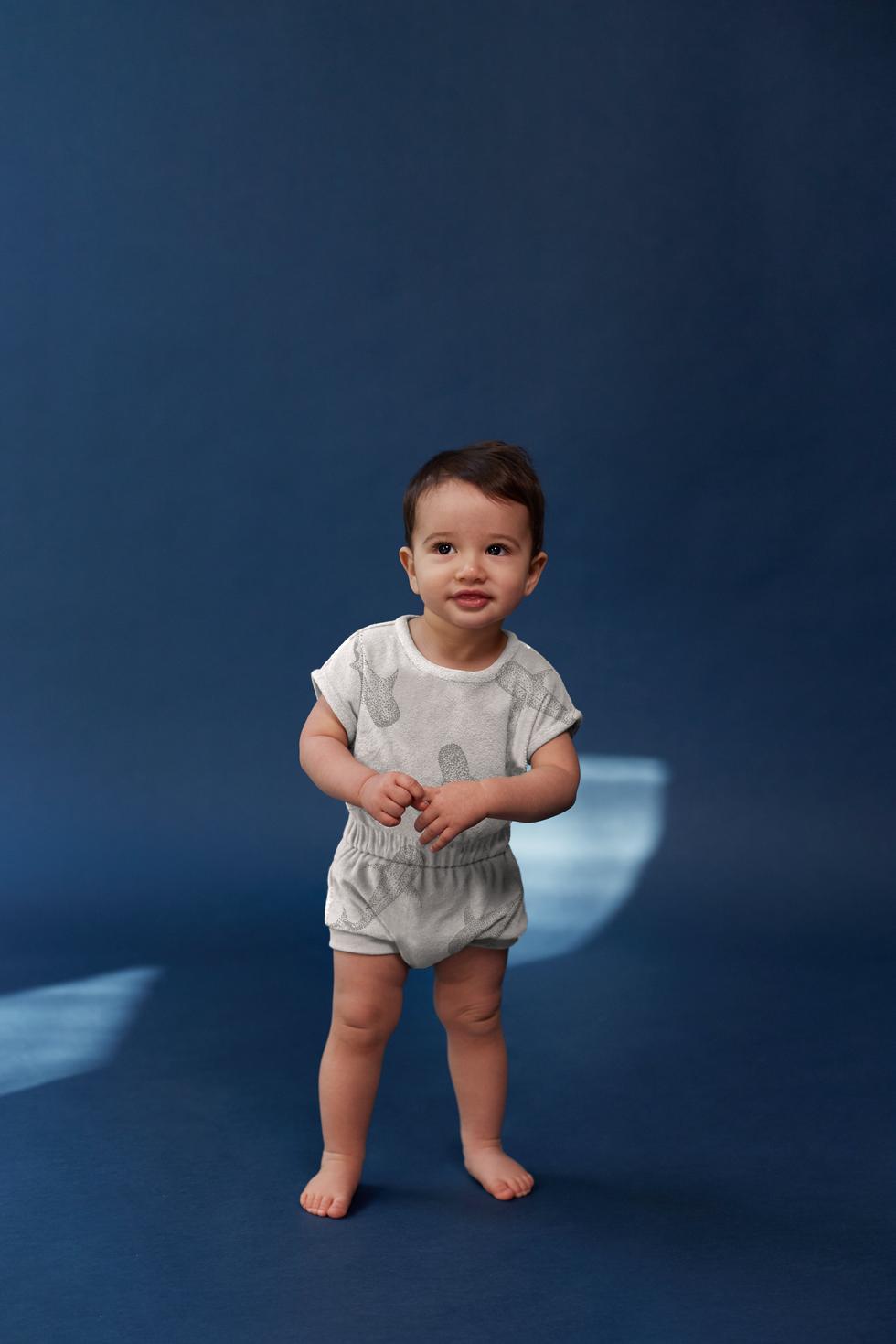 Baby Terry Romper - Heather Grey