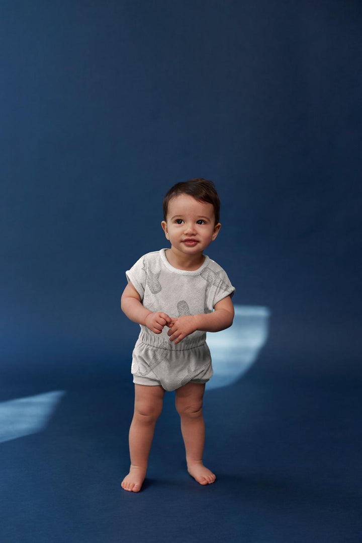 Baby Terry Romper - Heather Grey
