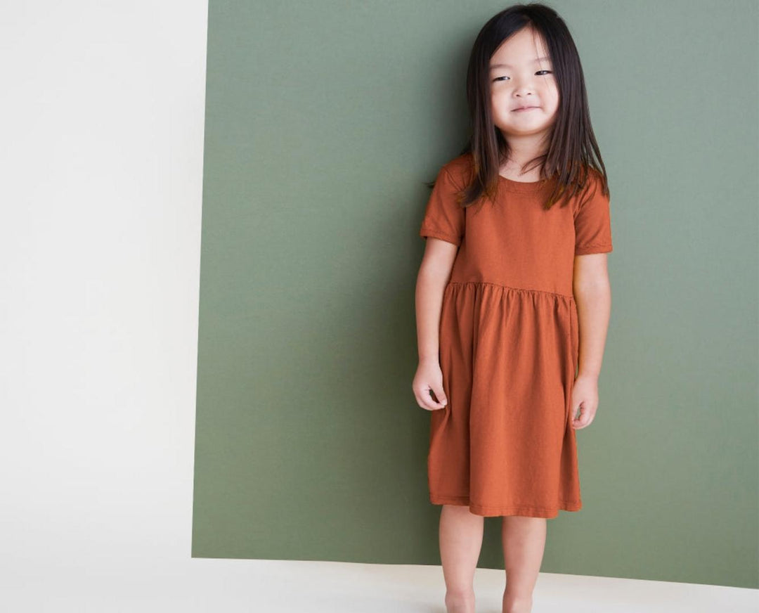 Organic Cotton Dress - Rust