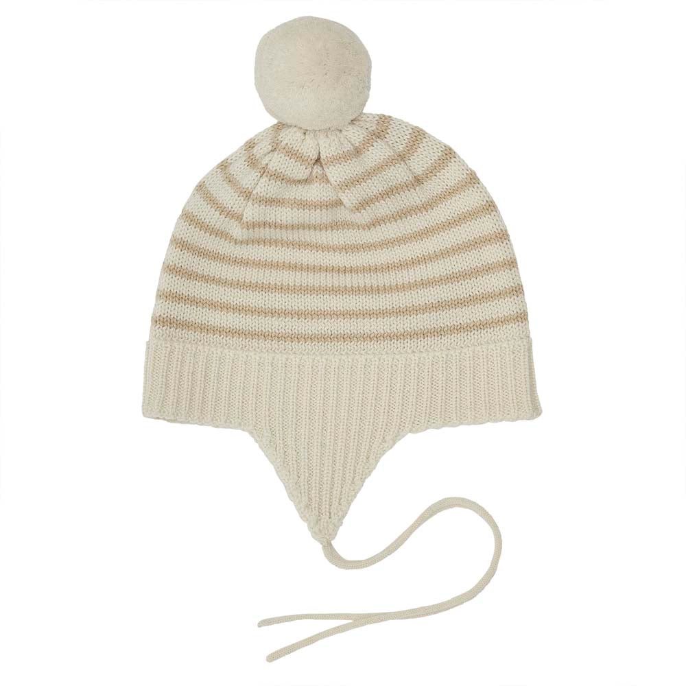 Baby Pompom Hat - Ecru/Hay