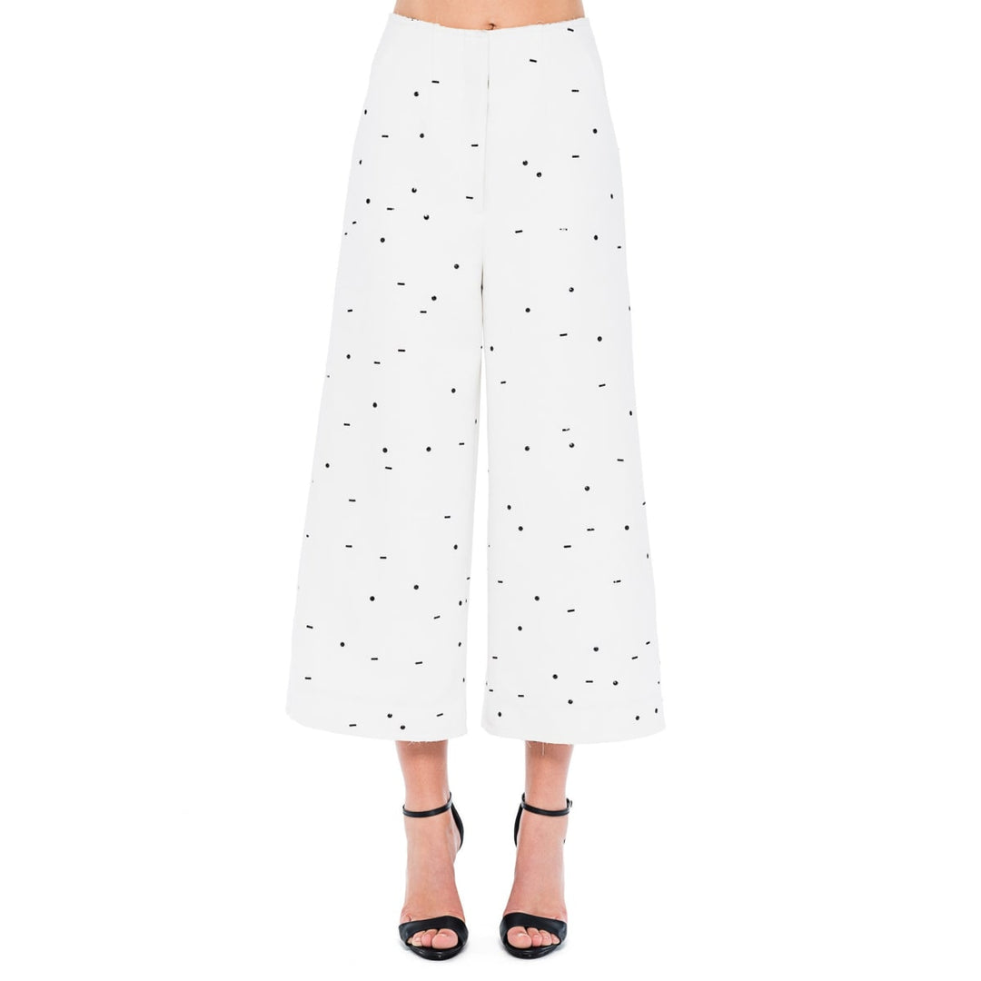 Embellished Renata Pant - White