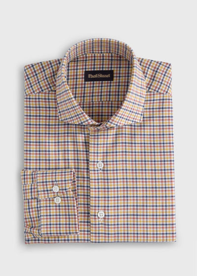 Plaid Sport Shirt - Navy/Gold
