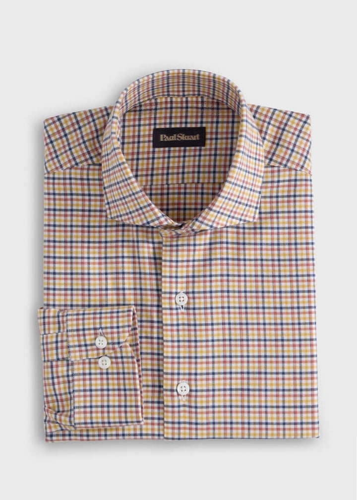 Plaid Sport Shirt - Navy/Gold