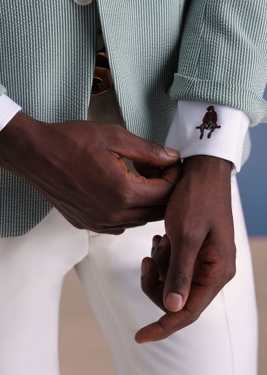 Linen Logo Sport Shirt - White