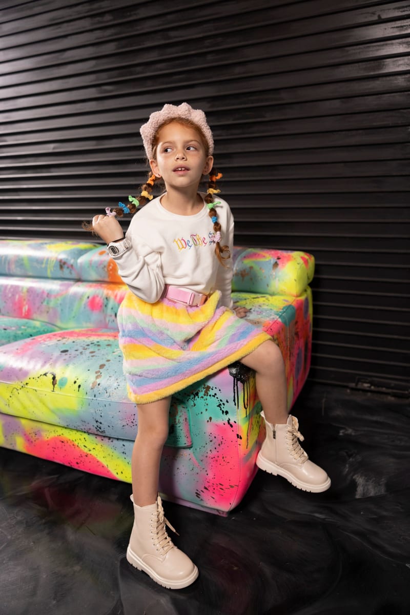Cozy Rainy Day Away Skirt - Rainbow