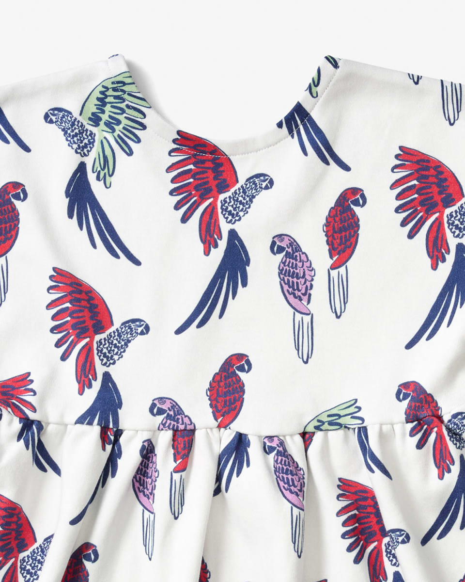 Scoop Back Dress - Parrot Parade