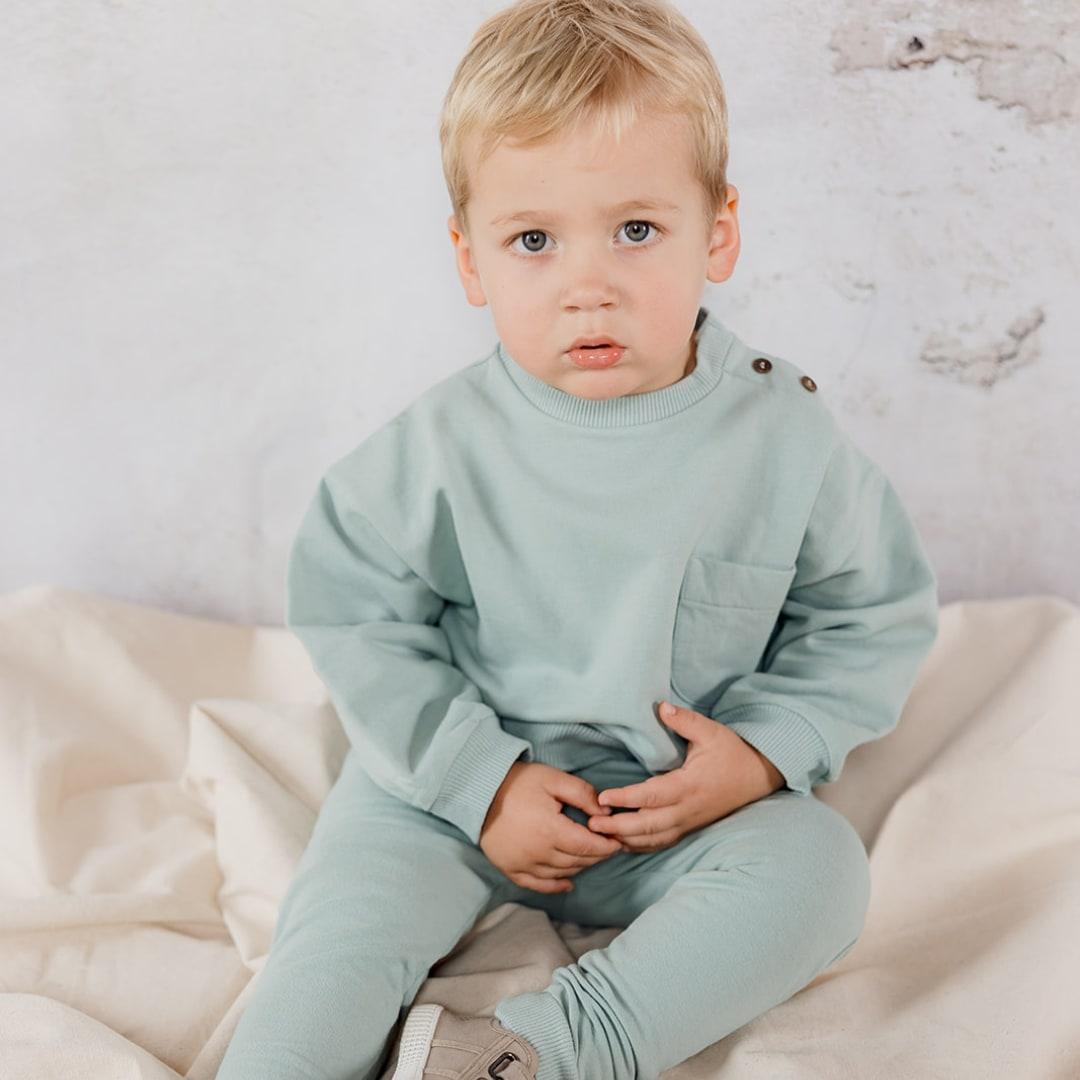 Organic Cotton Italian Fleece Joggers - Jade