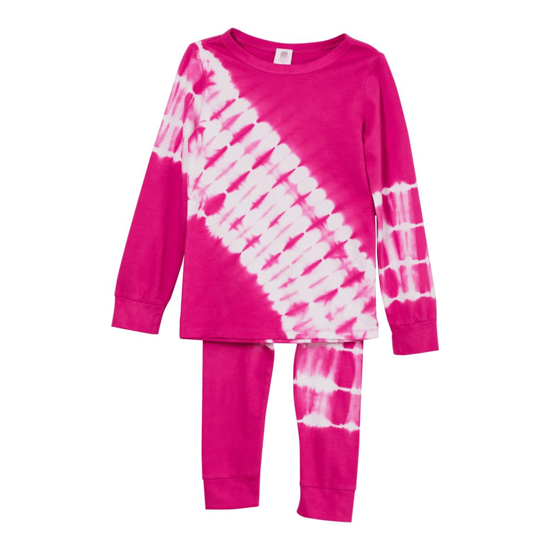 Long John Pajama Set - Fuchsia Tie Dye