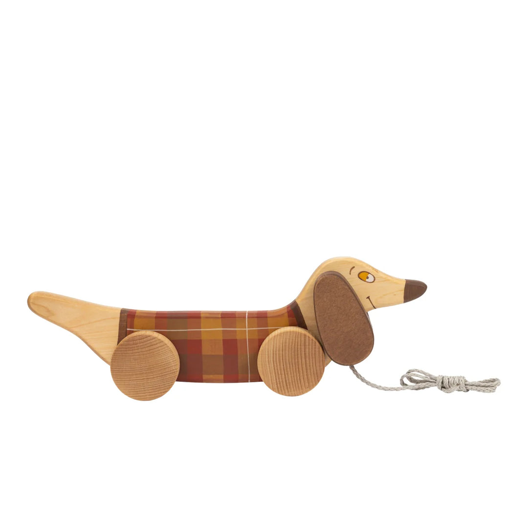 Pull Toy Red Sausage Dog