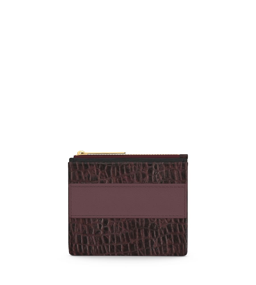 Mezzo Small Wallet - Croco Burgundy/Bordeaux