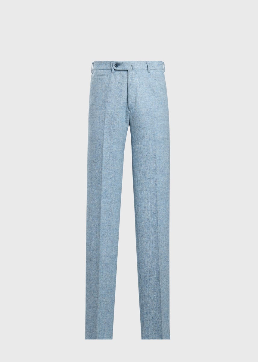 Shetland Wool Dress Trouser - Light Blue