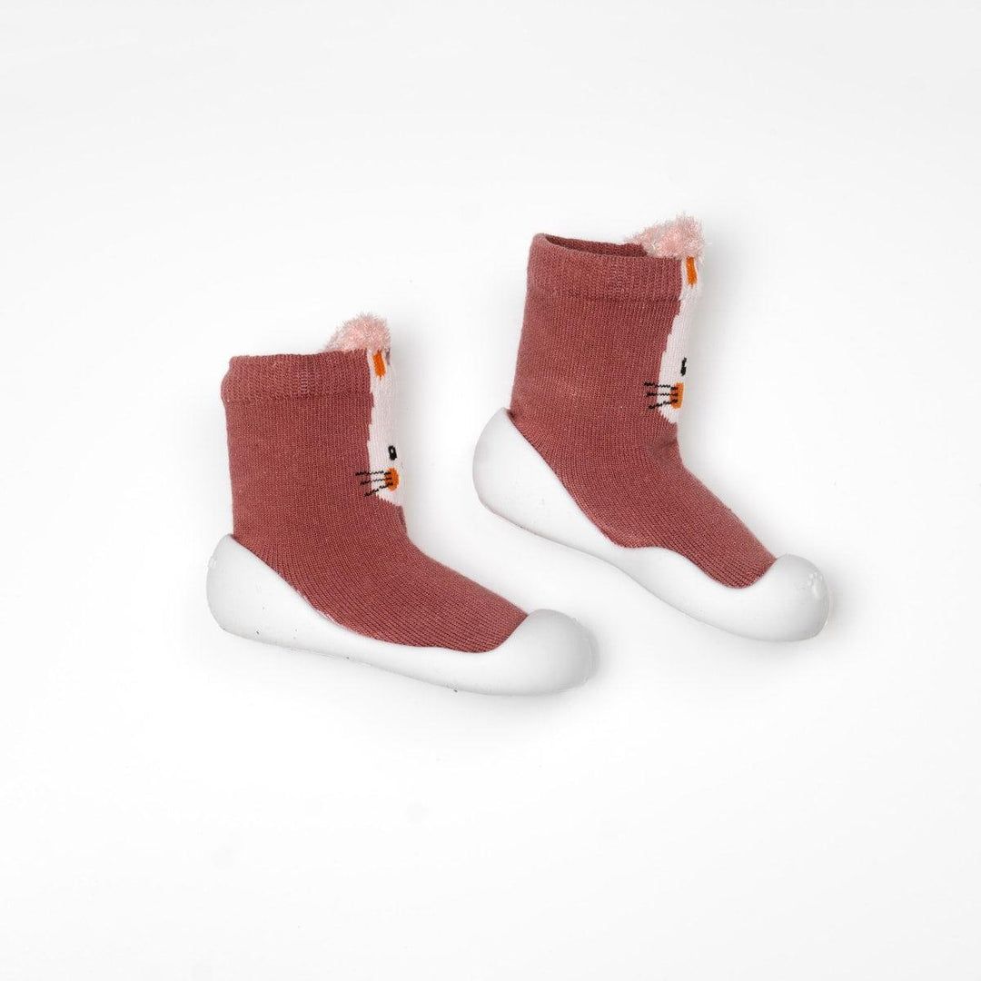 White Sole SlipKix™ - Bunny