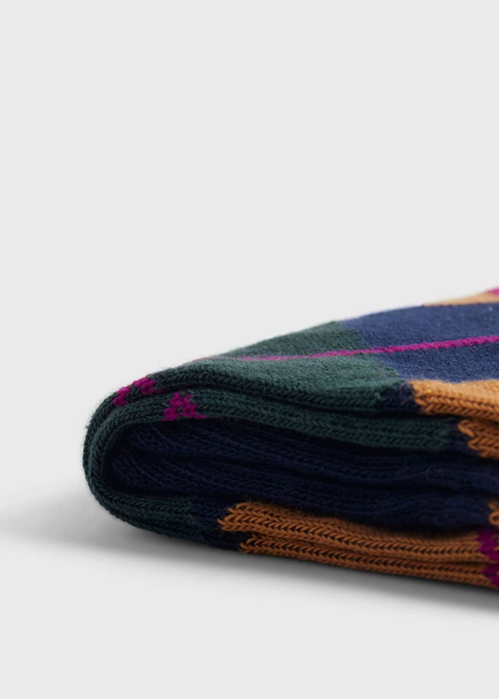 Cotton Blend Argyle Sock - Navy