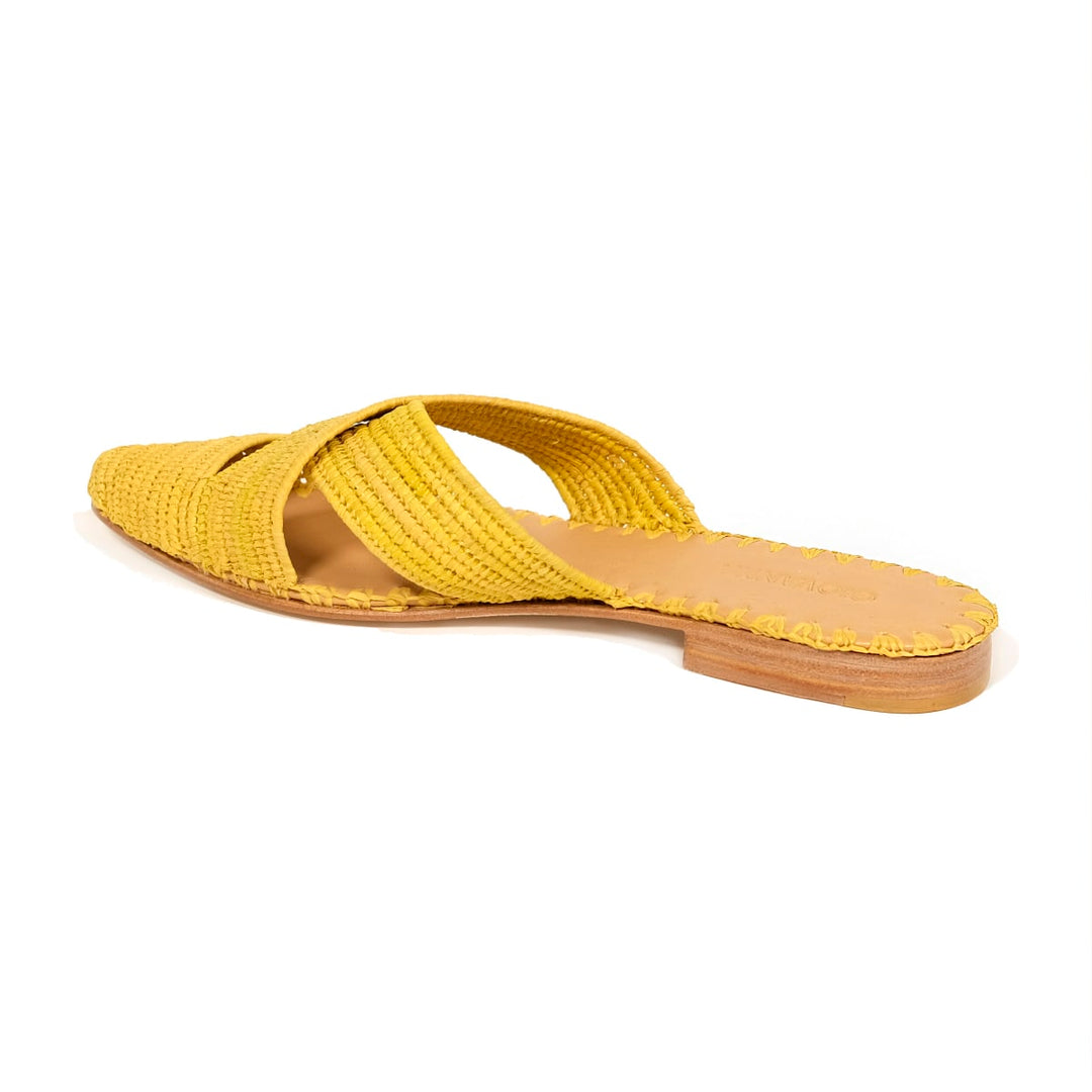 Venus Raffia Mule Lemon