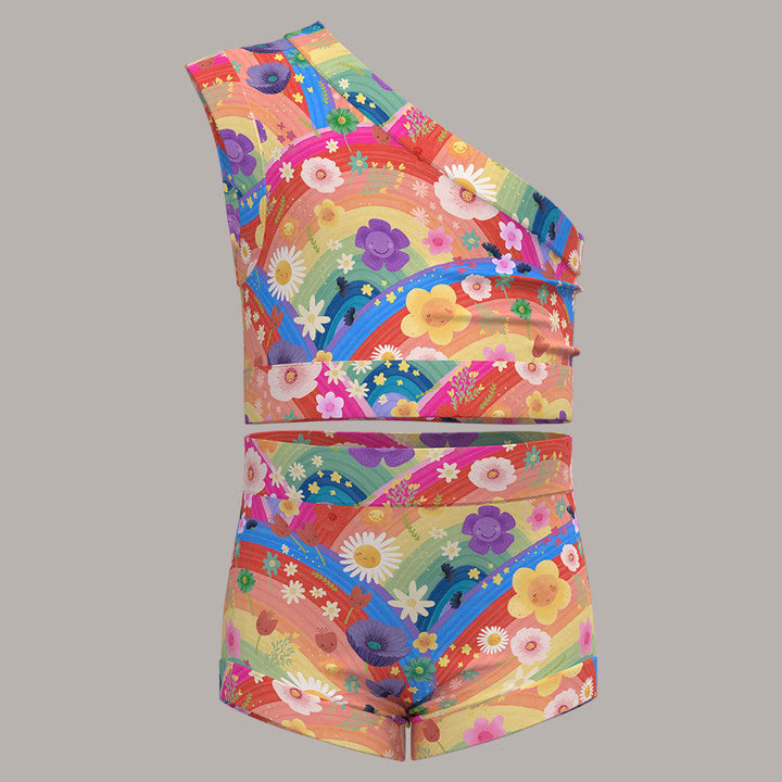 Bummies + Shoulder Tank - Rainbow Flowers
