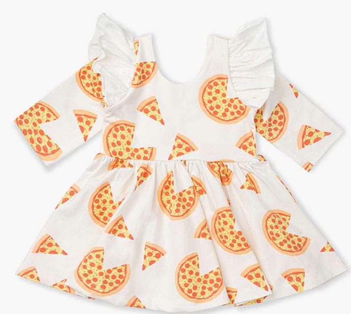 Double Ruffle Let's Dance Dress - Pizza Party