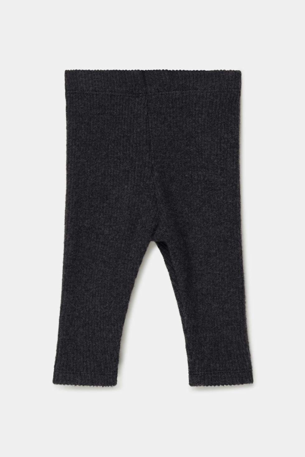 Organic rib baby leggings - Dark grey