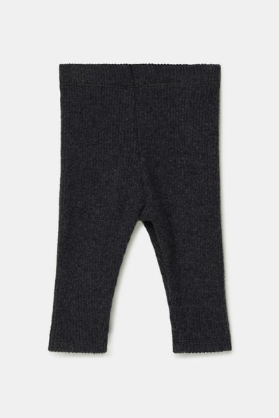Organic rib baby leggings - Dark grey