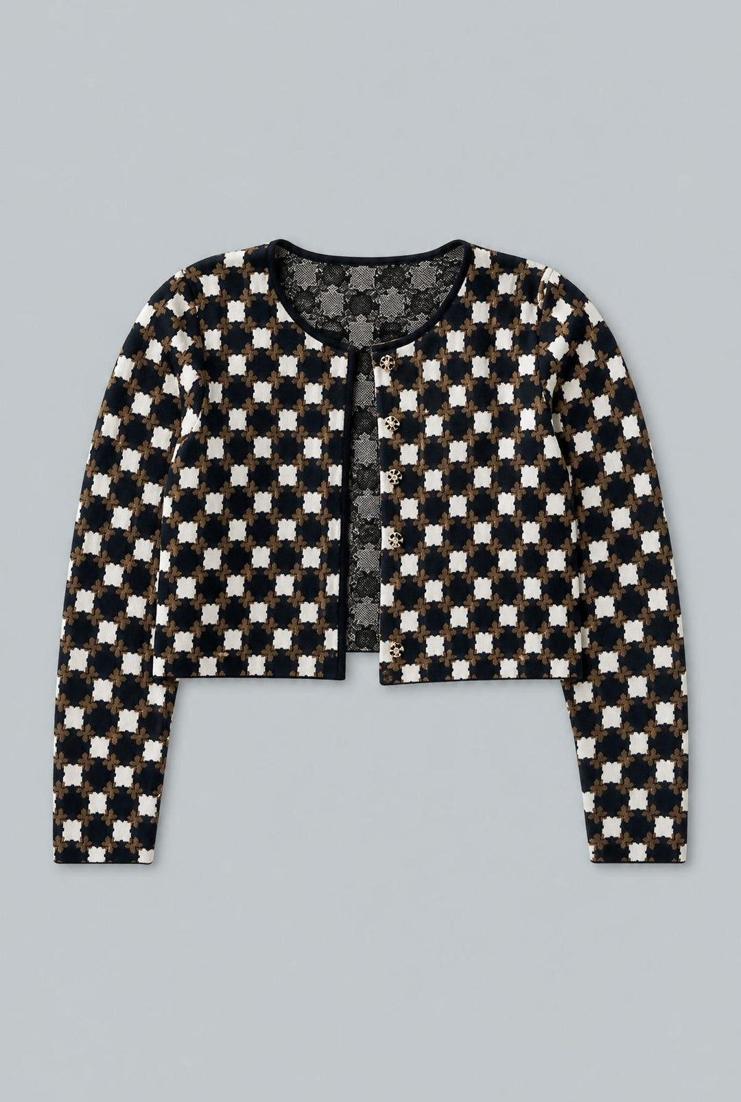 Flower Geo Velvet Jacket - Cedar/Navy