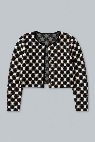 Flower Geo Velvet Jacket - Cedar/Navy