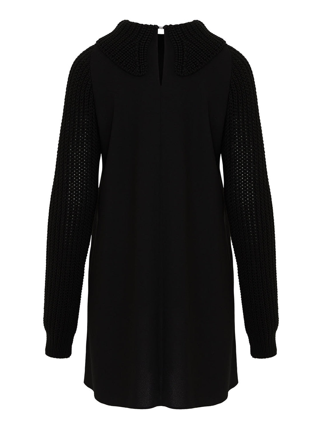 Knit Details Dress - Black