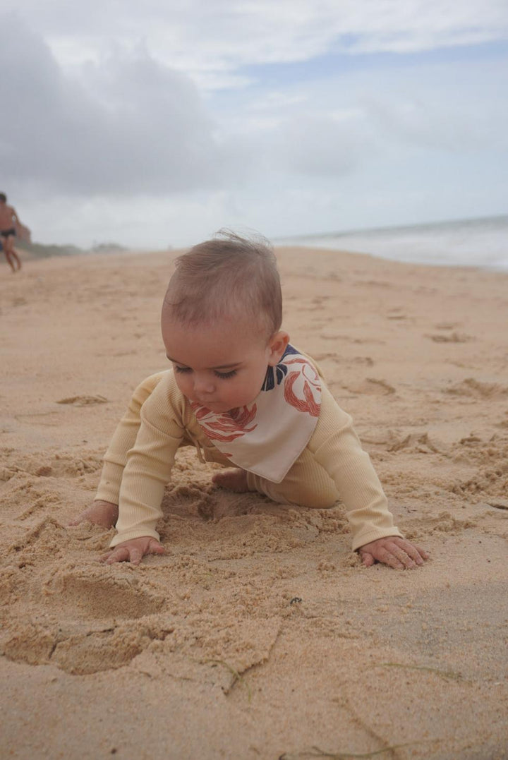 Organic Pima Cotton Kimono Baby Onesie - Light Yellow